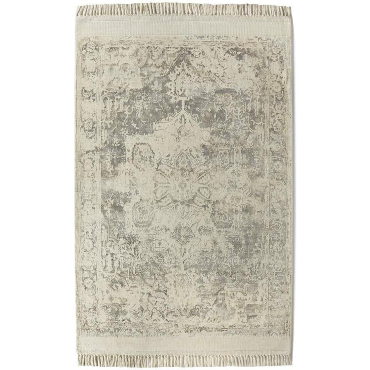 Rug Guru Vintage Fringe Mocha/Oyster - handmade