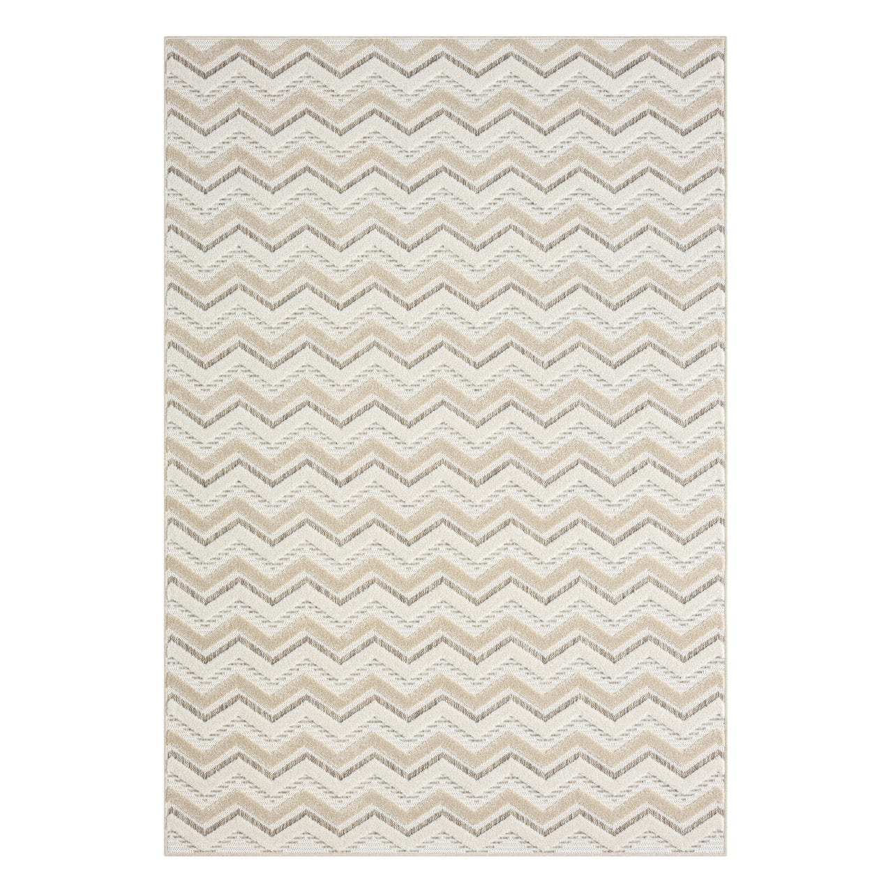 Stella Zig Zag Indoor/Outdoor Rug 60x230 cm / Cream / 100% Polypropylene RUGS_and_MORE 5061020641586