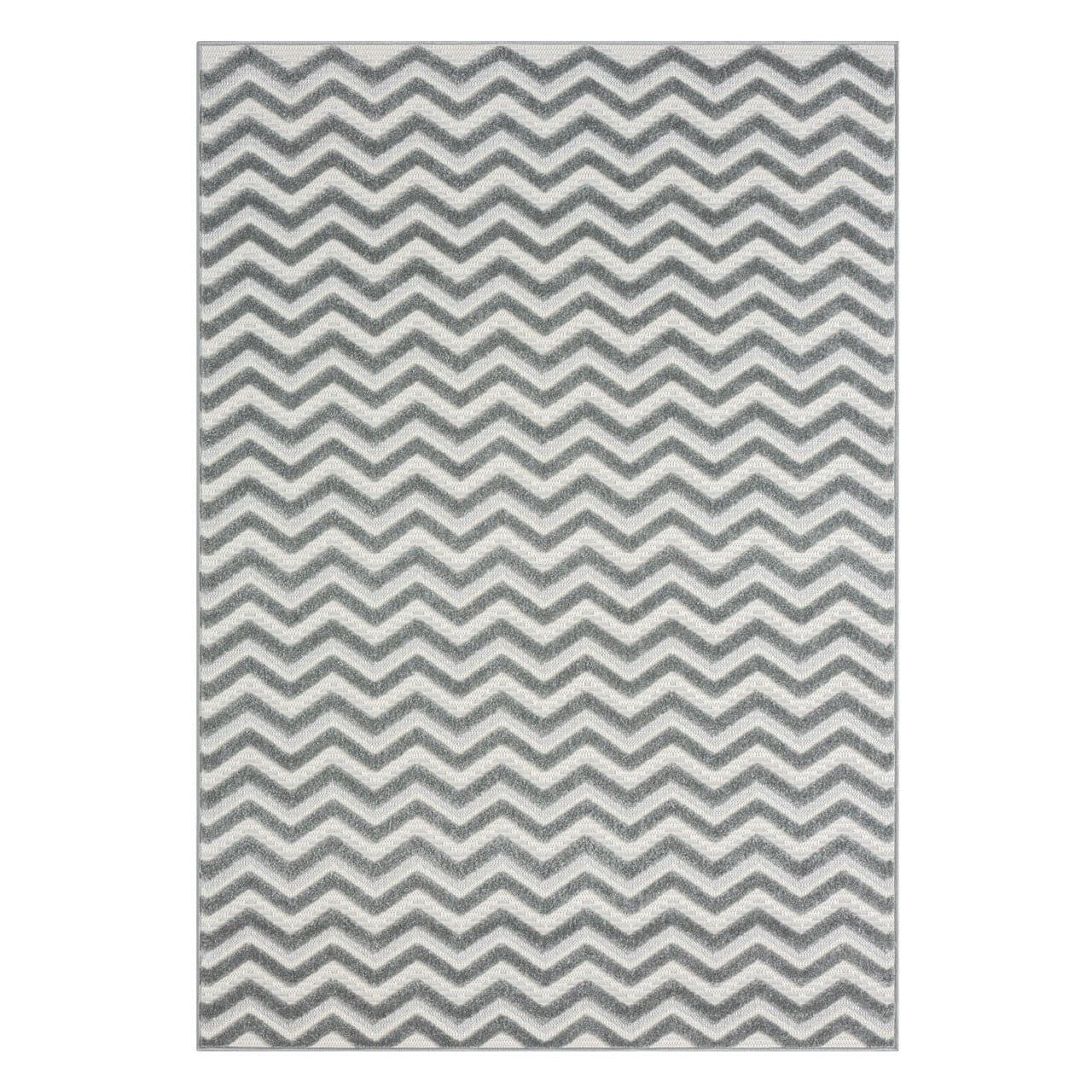 Stella Zig Zag Indoor/Outdoor Rug 60x230 cm / Dark Grey / 100% Polypropylene RUGS_and_MORE 5061020641555