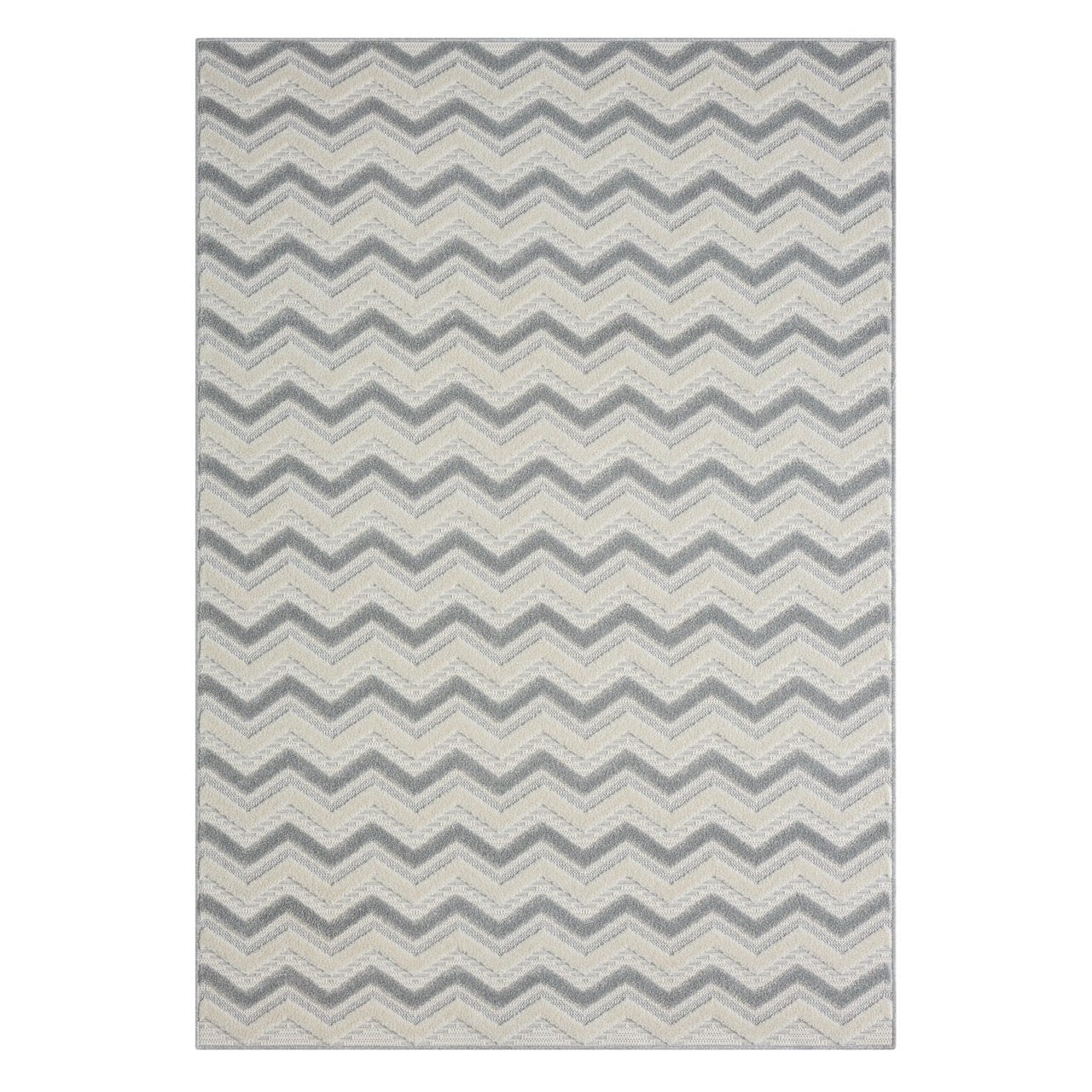 Stella Zig Zag Indoor/Outdoor Rug 60x230 cm / Grey / 100% Polypropylene RUGS_and_MORE 5061020641524