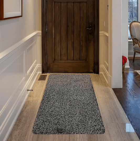 Super absorbent Dark Grey Washable Runner - Machine-Washable with Rubber Backing 50 x 120cm Doormat RUGS_and_MORE A00019949C