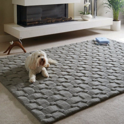 Origins Basket Weave 3D Rug 80x150 cm / New Grey / 100% Pure Wool RUGS_and_MORE 5026134550995